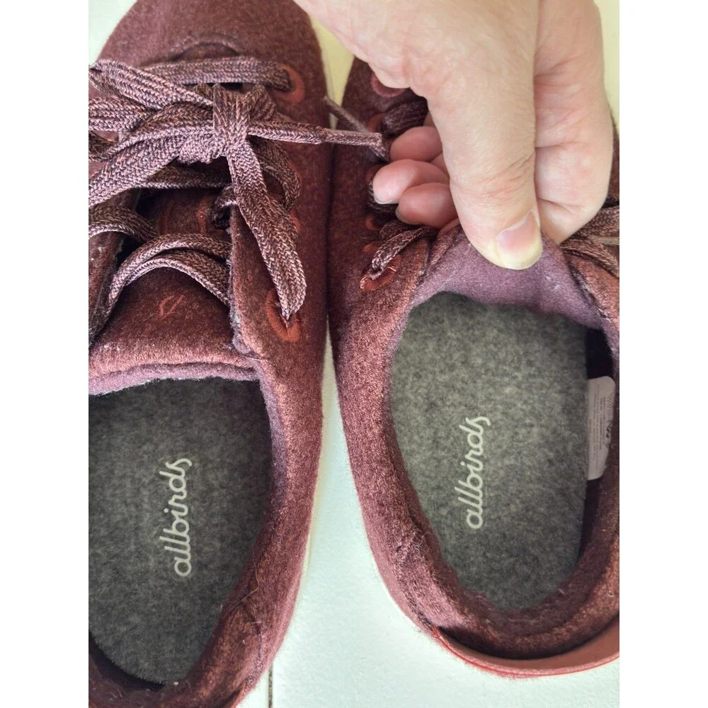 Allbirds Women’s US 7 Wool Piper Burgundy Lace-Up Lightweight Sneaker Shoes